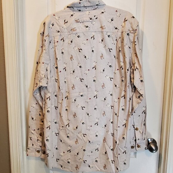 Duluth Trading Co. Holiday Llama Reindeer Long sleeve Shirt | Large-Tall - Picture 5 of 6